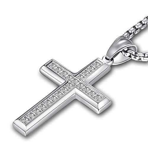 YL Men's 316L Stainless Steel Jesus Ankh Pendant Necklace