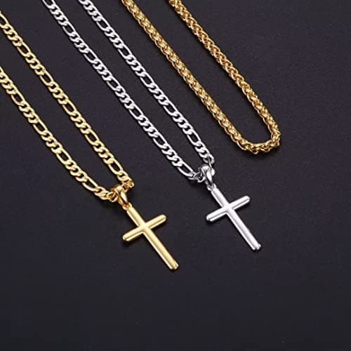 Ursteel Layered Cross Necklace for Men, Women, Girls