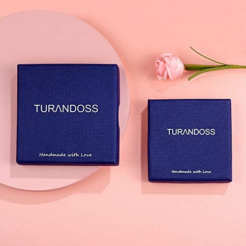 Turandoss Gold Plated Layered Necklace for Women Coin Initial Pendant