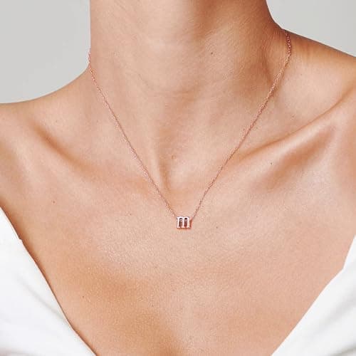 MonooC Personalized Lowercase Initial 14K Gold Necklaces for Women & Girls