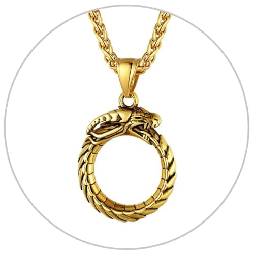 Retro Black Stainless Steel U7 Animal Pendant Necklace for Men & Women Cool Gift