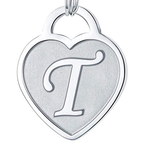 Stainless Steel Engraved Heart Initial Bracelet - Birthday Christmas Gift for Women & Teen Girls