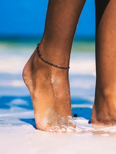 Richsteel Women's Anklets: Cuban, Figaro, and Spiga Chains in Stainless Steel and 18K Gold Plating