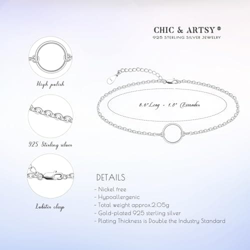 Chic 925 Sterling Silver Multilayered Anklet for Women Satellite, Star Jewelry