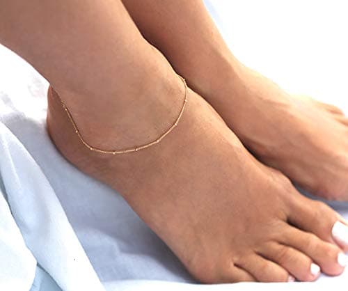 MEVECCO Gold Plated Boho Anklet for Women Beach Jewelry