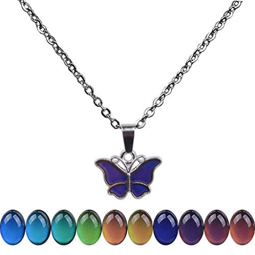 FM42 Temperature Sensing Color-Changing Pendant Necklace with Stainless Steel Chain
