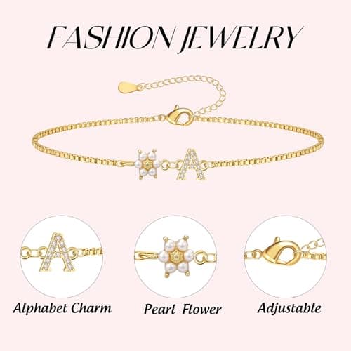 Donyude Floral Adjustable 14k Gold Plated Teen Bridesmaid Bracelet Gifts