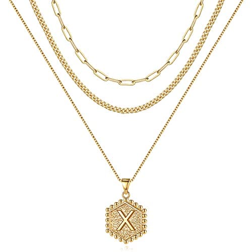 Layered Initial Necklaces for Women