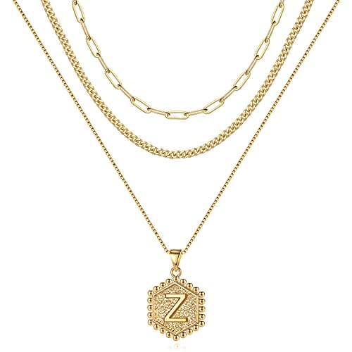 Layered Initial Necklaces for Women