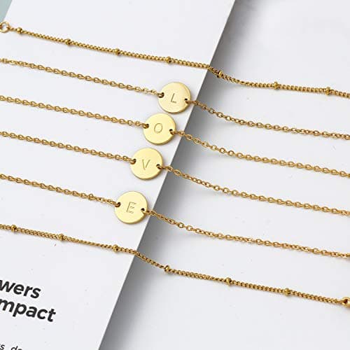 Personalized Layered Coin Letter Bracelet for Women