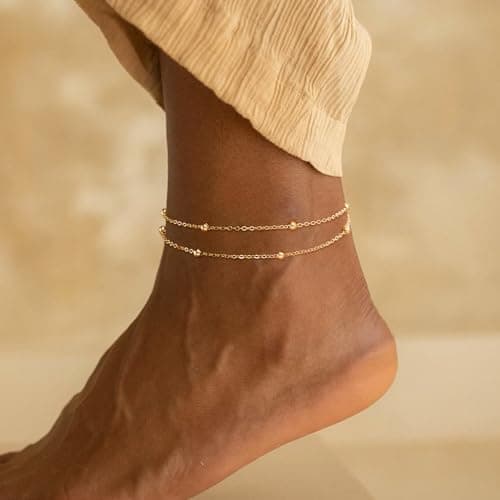 Kyerlyn Simple Chain Silver Plated Evil Eye Anklet for Women