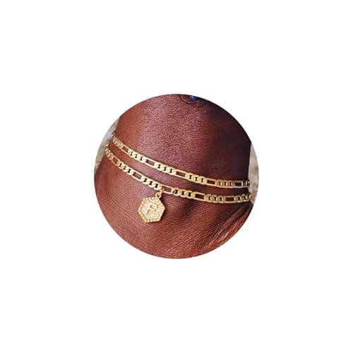 14K Gold Plated Initial Anklet Bracelets for Women