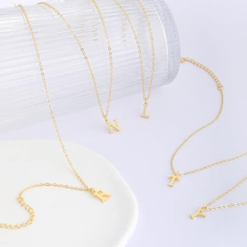 Pancert 14K Gold Plated O Chain Initial Anklets for Women