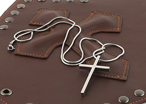 HZMAN Philippians 4:13 Strength Cross Pendant Stainless Steel Necklace