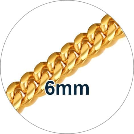 ChainsPro Men's Chunky Miami Cuban Chain Necklace, Gold Plated, 18-30 Inch Length