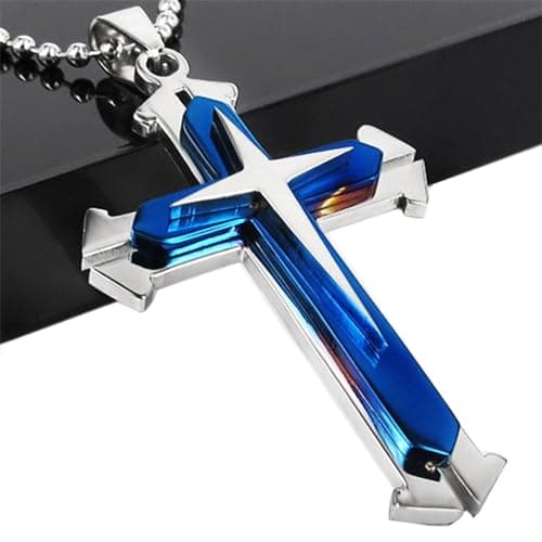 Brave Tour Men's Titanium Steel Cross Necklace
