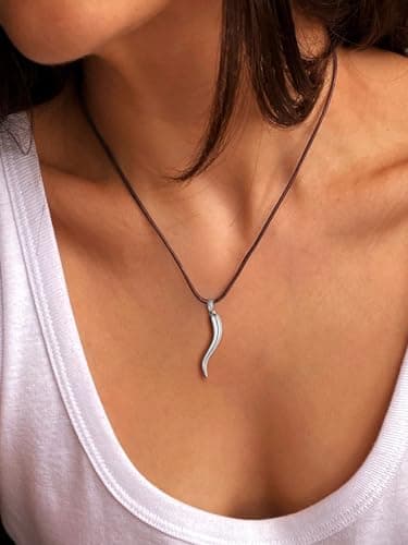Customizable U7 Leather Cord Necklace - Black/Brown 3mm/2mm, Stainless Steel Clasp, 16-30"