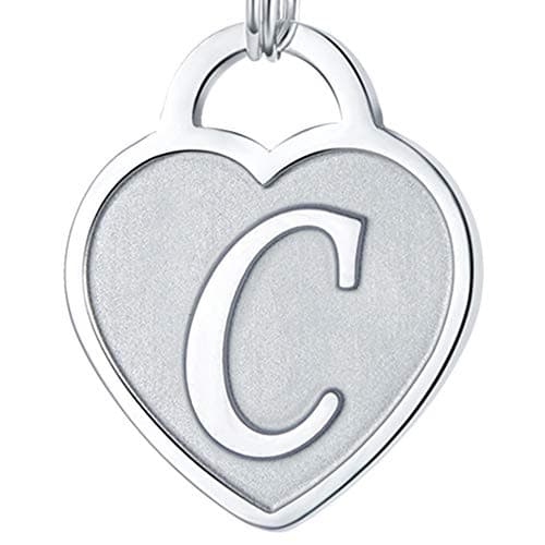 Stainless Steel Engraved Heart Initial Bracelet - Birthday Christmas Gift for Women & Teen Girls