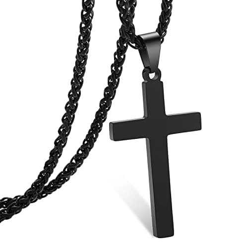 Stainless Steel Cross Necklace 16-24 Inches RS Gift for Men Women Boys