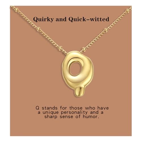 VOJO Gold Plated Balloon Letter Pendant Necklace for Women
