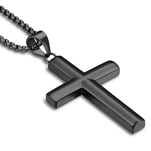 YL Men's 316L Stainless Steel Jesus Ankh Pendant Necklace