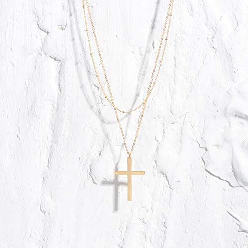 MEVECCO Handmade 18k Gold Plated Heart Arrow Layered Choker Necklace for Women