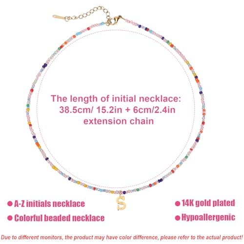 Mikovivi Bohemian Letter Pendant Necklace for Teens