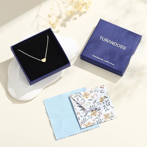 Turandoss Heart Initial Necklace - Personalized 14K Gold Filled Jewelry for Women