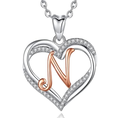 Unique Initial Necklaces for Women & Girls - Personalized Heart Letter Jewelry