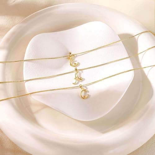 Freekiss Gold Heart Initial Necklace for Women