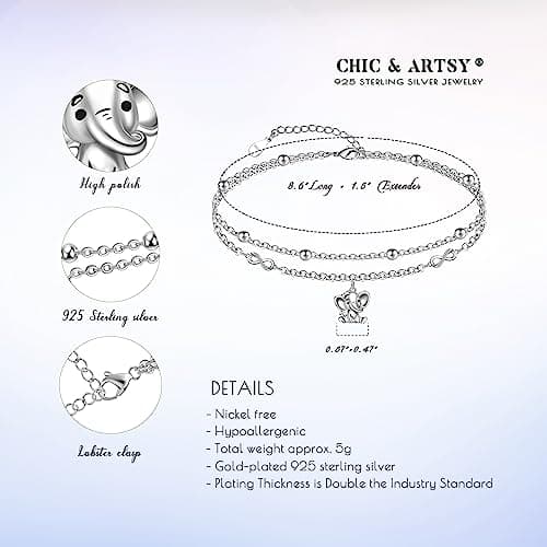 Chic Layered Sterling Silver Created Opal Anklet Bracelet Adjustible 11" Best Friend Beaded Chain