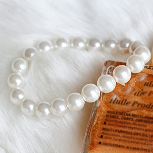 ERLOSYA Dainty Handmade 10mm Big Shell Pearl Bracelet for Women