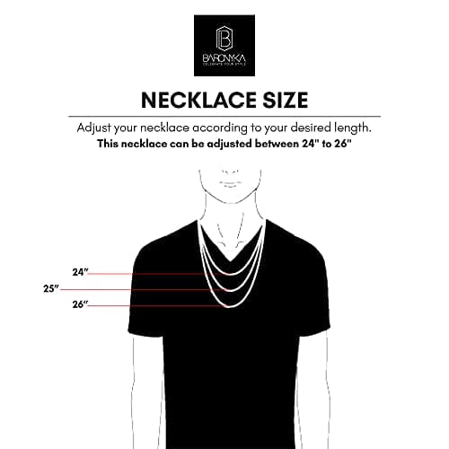 Baronyka Mens Arrowhead Pendant Necklace, Stainless Steel Chain