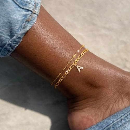 Ursteel 14K Gold Plated Dainty Anklets for Women jewelrygifts