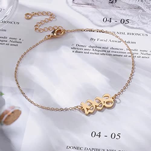 1. Women's Birth Year Number Anklet
2. Women's 14K Gold Plated Ankle Bracelet Beach Jewelry
3. Birth Year Dainty Anklet Charms Anniversary Gifts