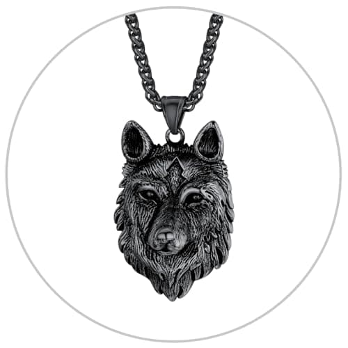 Retro Black Stainless Steel U7 Animal Pendant Necklace for Men & Women Cool Gift