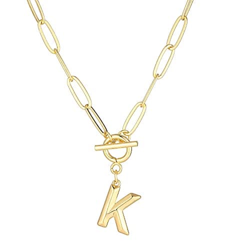 Eben-Ezer Hiphop Gold Initial A-Z Pendant Thick Chain Necklace