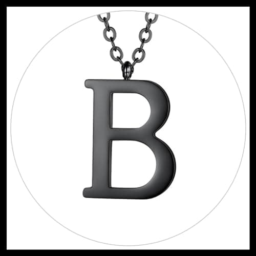 PROSTEEL Women's Trendy Gold Plated Black 316 Stainless Steel Initial Necklace, Adjustable 20-22"imentierten Mineralwass