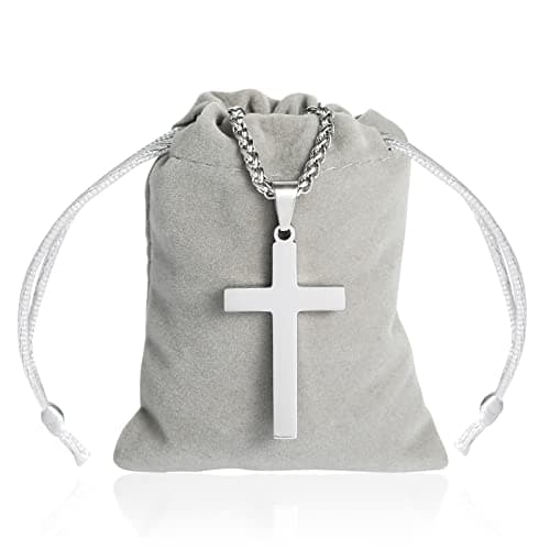 Stainless Steel Cross Necklace 16-24 Inches RS Gift for Men Women Boys