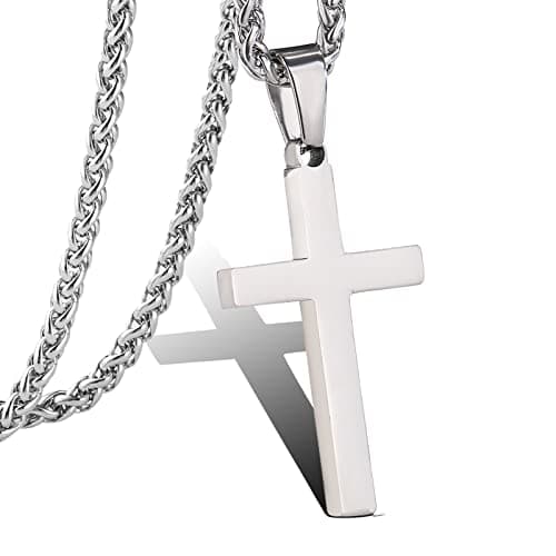 P. Blake Stainless Steel Cross Pendant Necklace for Men & Boys