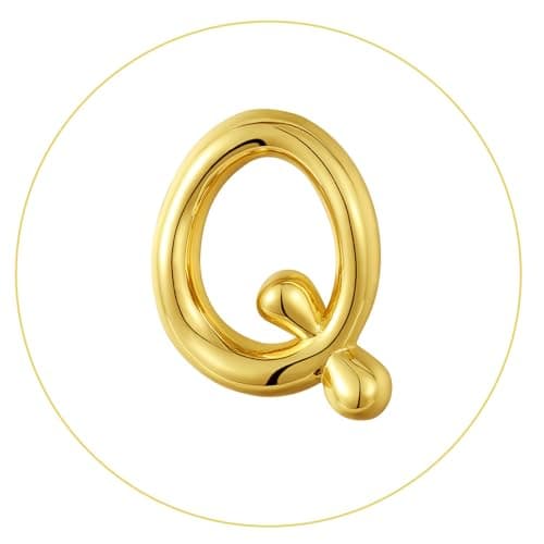 KissYan 14K Gold Plated Beaded Initial Bracelets A-Z Dainty Jewelry