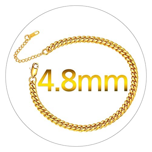 ChainsPro 18K Gold Plated Resizable Anklet Chain - Gift Box Included