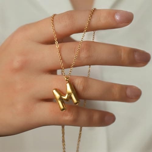 GIFT4U 18K Gold Plated Letter Necklace for Women