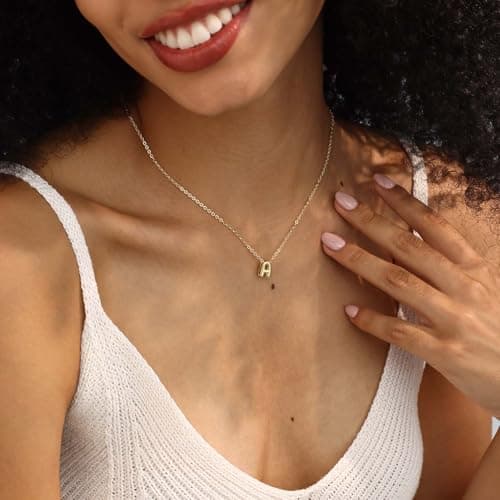 CUEZIY Women's 14K Gold Plated A-Z Initial Layered Choker Necklaces Small Cute Trendy Gifts