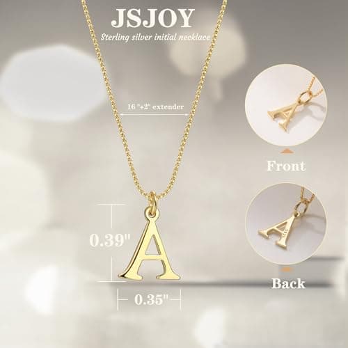 JSJOY Sterling Silver Initial Choker Necklace for WomenGifts for Teen Girls