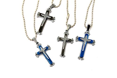 Brave Tour Men's Titanium Steel Cross Necklace