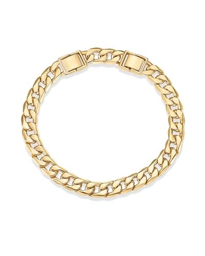 Pavoi 14K Gold Plated Chunky Curb Chain Anklet for Women