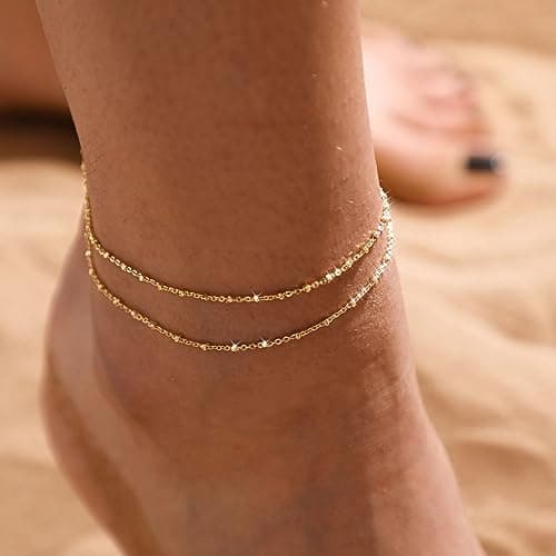 Kyerlyn Simple Chain Silver Plated Evil Eye Anklet for Women