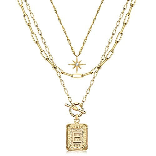 MJartoria Trendy 14K Gold Plated Star Square Letter Choker Necklace