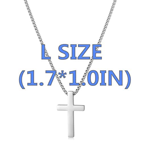 XXMAYSTER Men's Stainless Steel Silver/Gold Cross Necklace, 18-24 Inch Chain, Gift BoxIncluded
